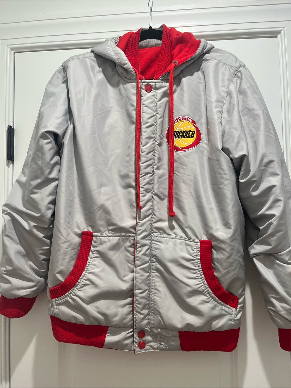 Vintage Houston Rockets Reversible Hooded Throwback Jacket